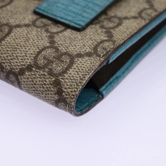 GUCCI GG Supreme Pouch PVC Leather Beige 125848 Auth 113564 - Picture 5 of 16